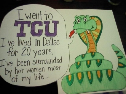 Corby 'The Snake' Davidson - 1310 The Ticket Signs ESPN GameDay TCU